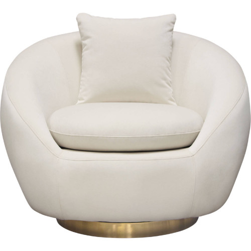 Diamond Sofa - Celine Velvet Swivel Accent Chair with Brushed Gold Accent Band in Light Cream Diamond Sofa - Celine Velvet Swivel Accent Chair with Brushed Gold Accent Band in Light Cream
