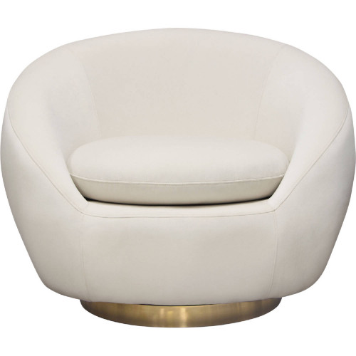 Diamond Sofa - Celine Velvet Swivel Accent Chair with Brushed Gold Accent Band in Light Cream Diamond Sofa - Celine Velvet Swivel Accent Chair with Brushed Gold Accent Band in Light Cream