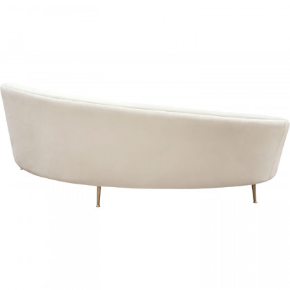 Diamond Sofa - Celine Velvet Curved Sofa with Contoured Back and Gold Metal Legs in Light Cream