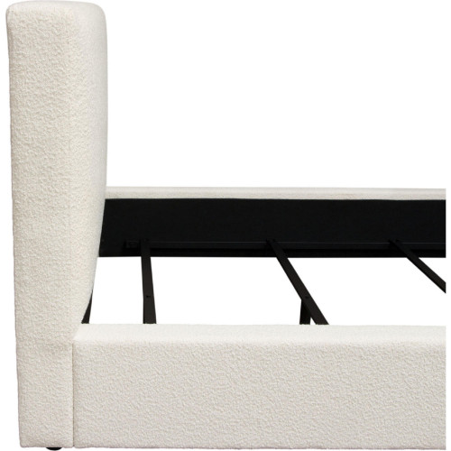 Diamond Sofa Cloud 43" Low Profile Boucle Fabric Queen Bed - Ivory