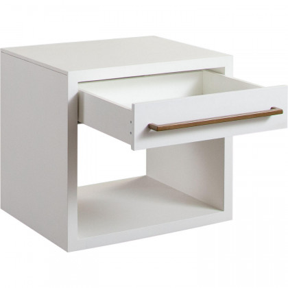Diamond Sofa Encore Solid Mango Wood 1-Drawer End Table with Gold Metal Handle - White