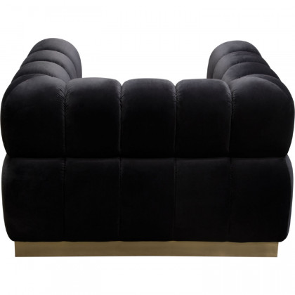 Diamond Sofa Image Low Profile Velvet Chair with Brushed Gold Base - Black