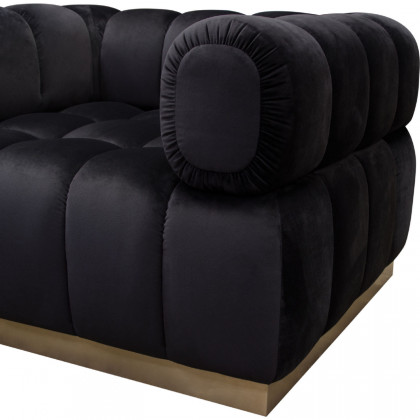 Diamond Sofa Image Low Profile Velvet Chair with Brushed Gold Base - Black