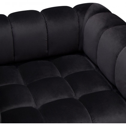 Diamond Sofa Image Low Profile Velvet Chair with Brushed Gold Base - Black