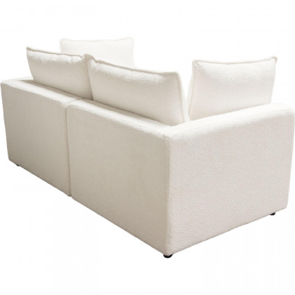 Diamond Sofa Ivy 2-Piece Faux Shearling Modular Sofa with Feather Down Seating - White