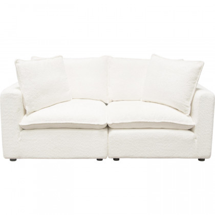 Diamond Sofa Ivy 2-Piece Faux Shearling Modular Sofa with Feather Down Seating - White
