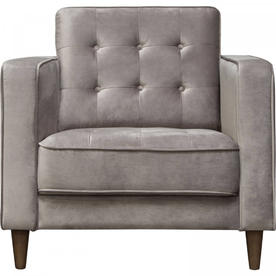 Diamond Sofa - Juniper Velvet Tufted Chair in Champagne Gray