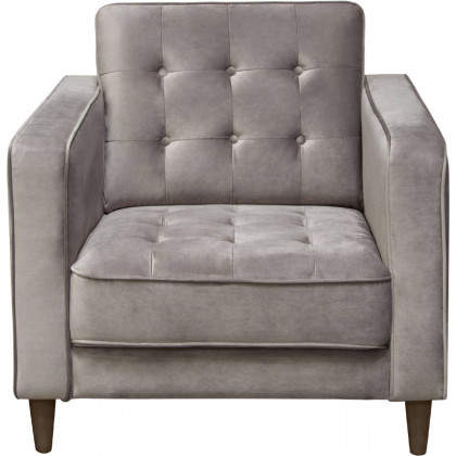 Diamond Sofa - Juniper Velvet Tufted Chair in Champagne Gray