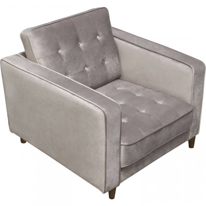 Diamond Sofa - Juniper Velvet Tufted Chair in Champagne Gray