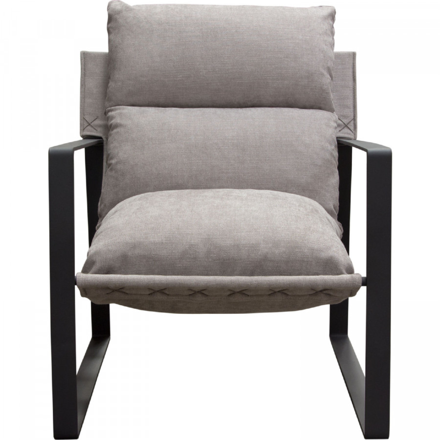 Diamond Sofa Miller Sling Fabric Accent Chair with Black Powder Coated Metal Frame - Gray
