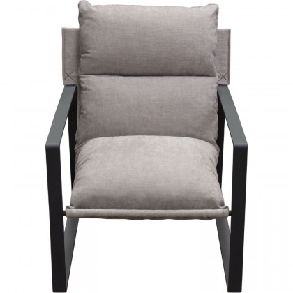 Diamond Sofa Miller Sling Fabric Accent Chair with Black Powder Coated Metal Frame - Gray