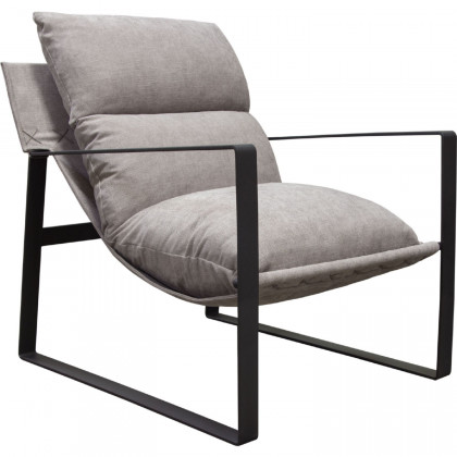 Diamond Sofa Miller Sling Fabric Accent Chair with Black Powder Coated Metal Frame - Gray