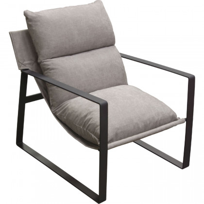 Diamond Sofa Miller Sling Fabric Accent Chair with Black Powder Coated Metal Frame - Gray