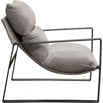 Diamond Sofa Miller Sling Fabric Accent Chair with Black Powder Coated Metal Frame - Gray