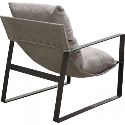 Diamond Sofa Miller Sling Fabric Accent Chair with Black Powder Coated Metal Frame - Gray