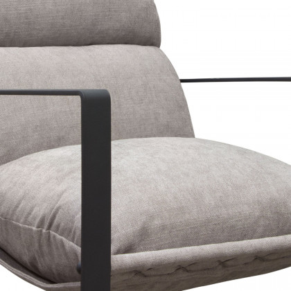 Diamond Sofa Miller Sling Fabric Accent Chair with Black Powder Coated Metal Frame - Gray