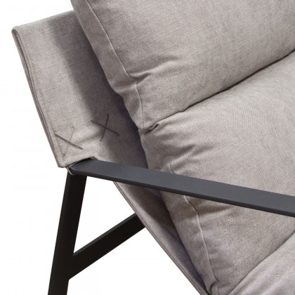 Diamond Sofa Miller Sling Fabric Accent Chair with Black Powder Coated Metal Frame - Gray