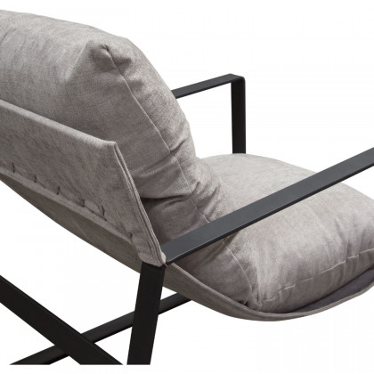 Diamond Sofa Miller Sling Fabric Accent Chair with Black Powder Coated Metal Frame - Gray