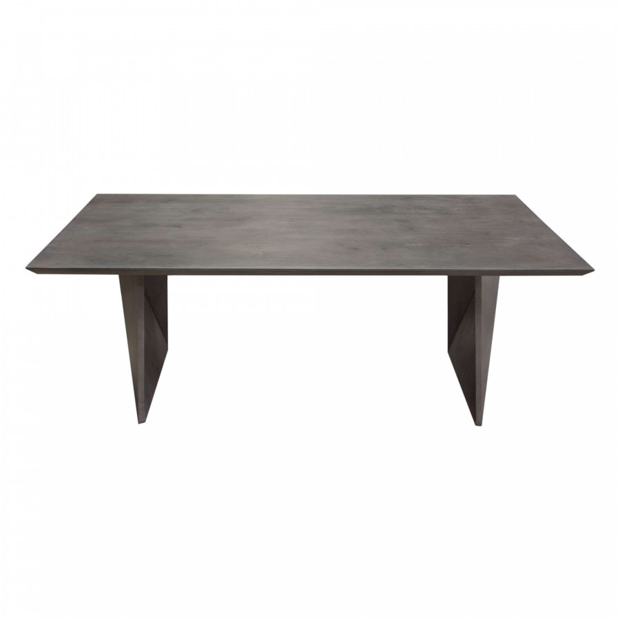 Diamond Sofa - Motion Solid Mango Wood Dining Table with Silver Metal Inlay in Smoke Gray Finish