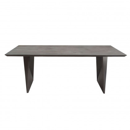 Diamond Sofa - Motion Solid Mango Wood Dining Table with Silver Metal Inlay in Smoke Gray Finish
