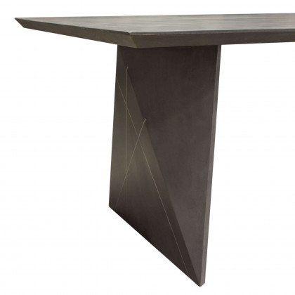 Diamond Sofa - Motion Solid Mango Wood Dining Table with Silver Metal Inlay in Smoke Gray Finish