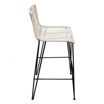 Diamond Sofa - Olive 2-Pack Bar Height Chair with Natural Rope Seat/Back & Black Iron Frame