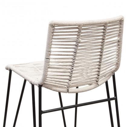 Diamond Sofa - Olive 2-Pack Bar Height Chair with Natural Rope Seat/Back & Black Iron Frame