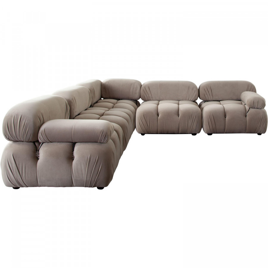 Diamond Sofa Paloma 5PC Velvet Modular Corner Sectional - Mink Tan