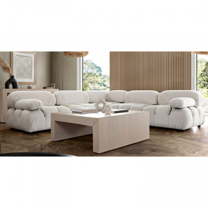 Diamond Sofa Paloma Velvet Rectangle Ottoman - Light Cream