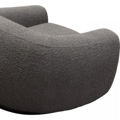 Diamond Sofa Pascal Boucle Textured Fabric Swivel Chair with Contoured Arms & Back - Charcoal