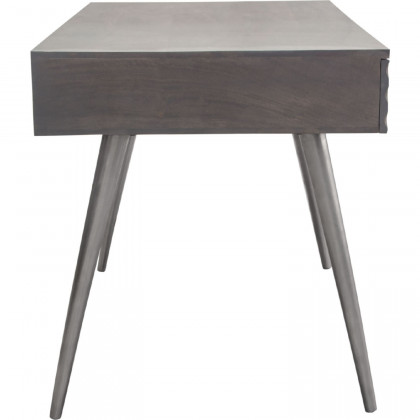 Diamond Sofa - Petra Solid Mango Wood 2-Drawer Writing Desk with Nickel Legs in Smoke Gray Finish