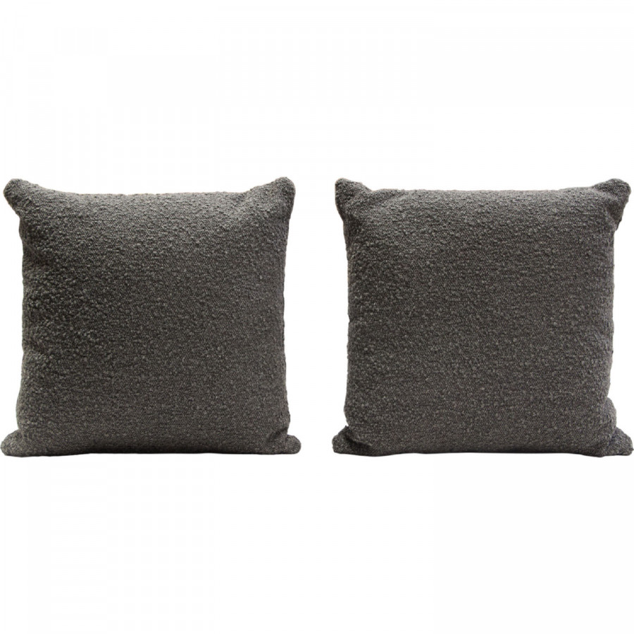 Diamond Sofa 16" Square Boucle Textured Fabric Accent Pillows (Set of 2) - Charcoal