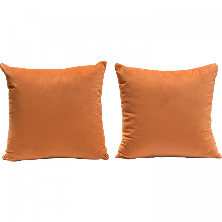 Diamond Sofa 16" Square Velvet Accent Pillows (Set of 2) - Rust Orange