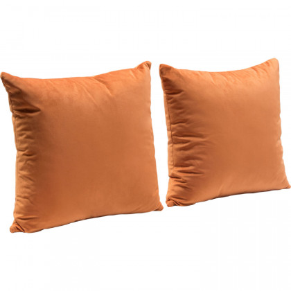 Diamond Sofa 16" Square Velvet Accent Pillows (Set of 2) - Rust Orange