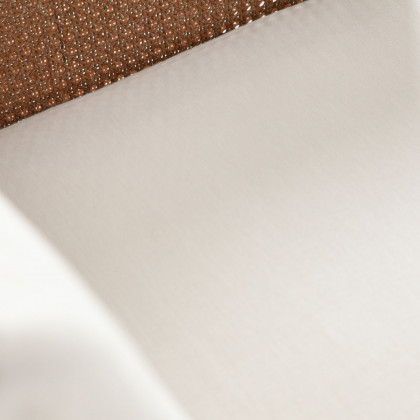 Diamond Sofa - Piper Linen Fabric Chair with Natural Rattan in White