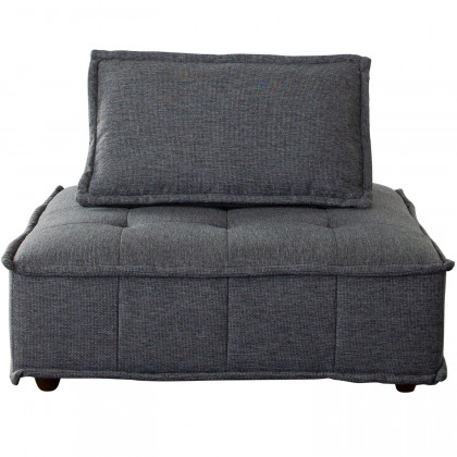 Diamond Sofa Platform Square Fabric Modular Lounger with Bolstered Non-Skid Backrest - Gray