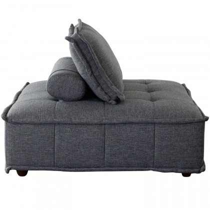 Diamond Sofa Platform Square Fabric Modular Lounger with Bolstered Non-Skid Backrest - Gray