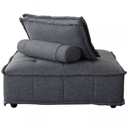 Diamond Sofa Platform Square Fabric Modular Lounger with Bolstered Non-Skid Backrest - Gray
