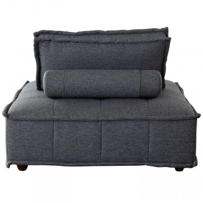 Diamond Sofa Platform Square Fabric Modular Lounger with Bolstered Non-Skid Backrest - Gray