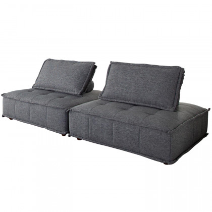Diamond Sofa - Platform Square Fabric Modular Lounger with Bolstered Non-Skid Backrest