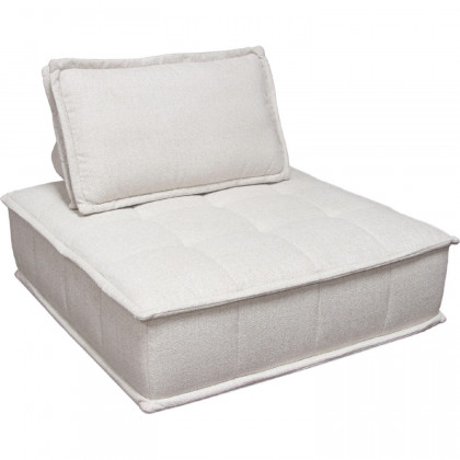 Diamond Sofa Platform Square Fabric Modular Lounger with Bolstered Non-Skid Backrest - Light Sand