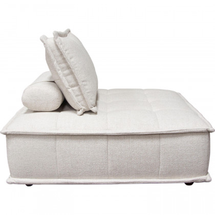 Diamond Sofa Platform Square Fabric Modular Lounger with Bolstered Non-Skid Backrest - Light Sand