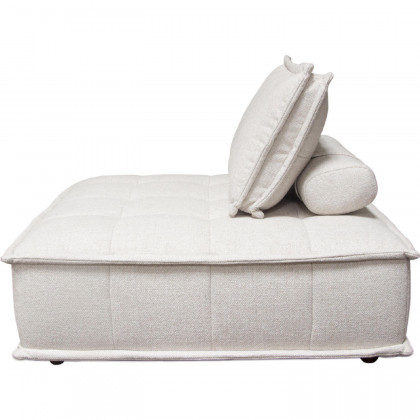 Diamond Sofa Platform Square Fabric Modular Lounger with Bolstered Non-Skid Backrest - Light Sand