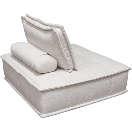 Diamond Sofa Platform Square Fabric Modular Lounger with Bolstered Non-Skid Backrest - Light Sand