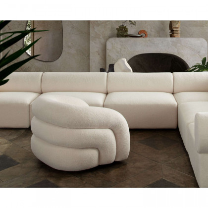 Diamond Sofa - Quantum Sherpa Swivel Accent Chair in Ivory