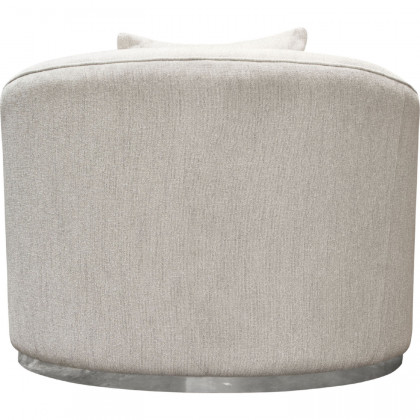 Diamond Sofa Raven Fabric Chair with Brushed Silver Accent Trim - Light Cream