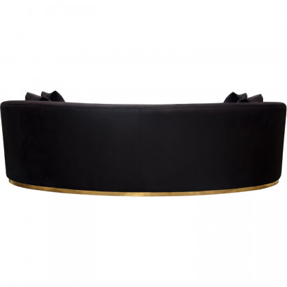 Diamond Sofa Raven Suede Velvet Sofa with Brushed Gold Accent Trim - Black