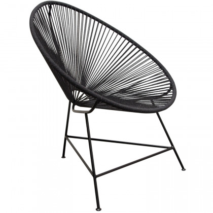 Diamond Sofa Sativa 2-Pack Rope Accent Chair with Black Iron Rod Frame - Black