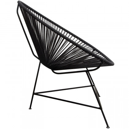 Diamond Sofa Sativa 2-Pack Rope Accent Chair with Black Iron Rod Frame - Black