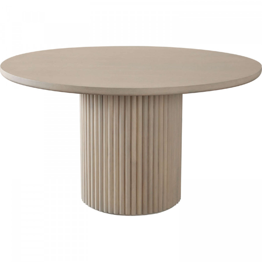Diamond Sofa - Siren 54" Round Wood Dining Table with Fluted Pedestal Base in Almond Finish